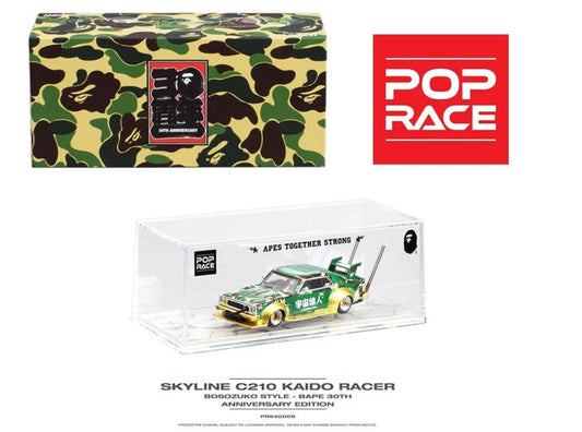 Pop Race 1:64 Skyline C210 Kaido Racer Bosozuko Style – Bape 30th Anniversary Ed