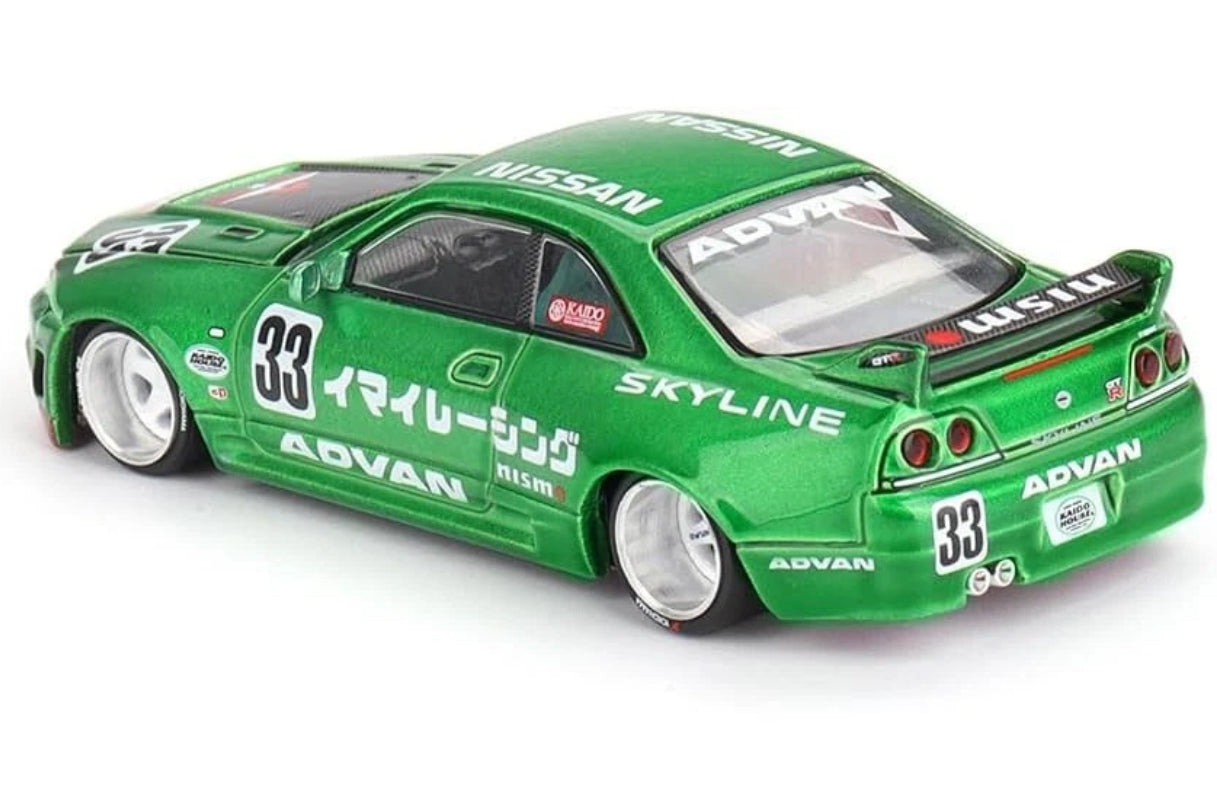 Mini GT x Kaido House 1:64 Nissan GT-R (R33) Imai Racing V1 Green KHMG150