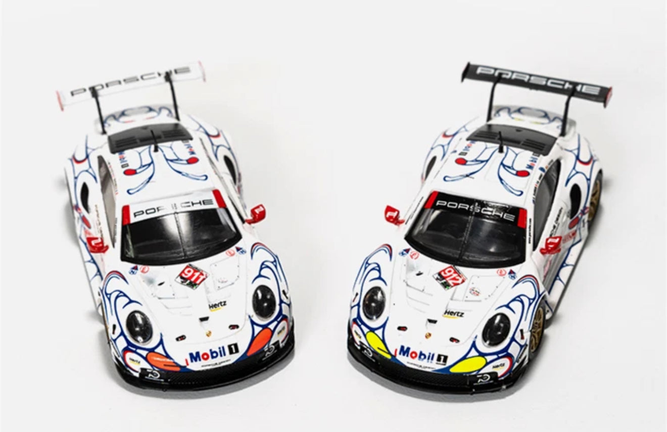 Sparky 1/64 Porsche 911 RSR GT Team #911 & #912 Set Petit Le Mans 2018 2 Cars
