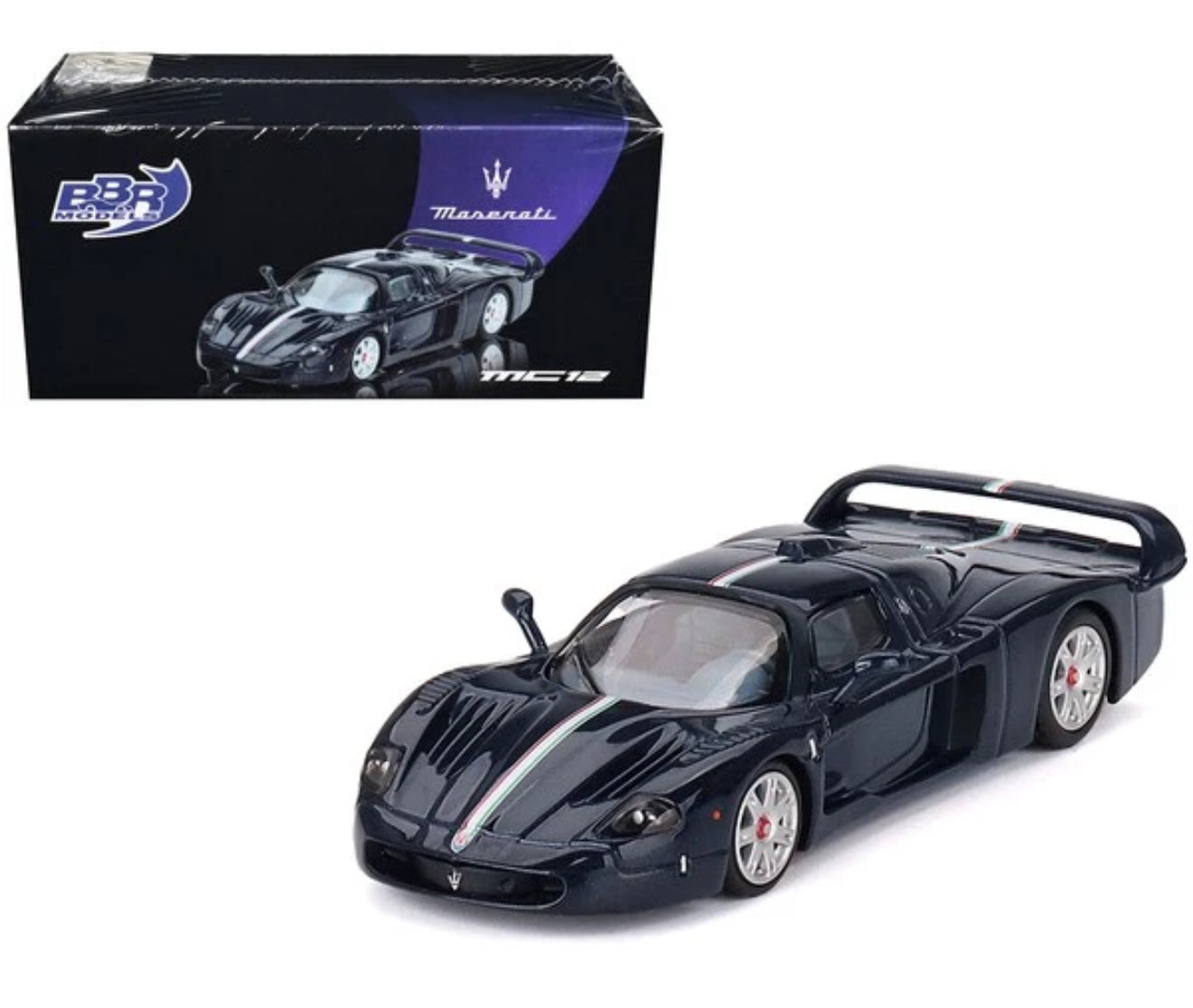 BBR Maserati MC12 Stradale Blue/White 1/64 Diecast Model