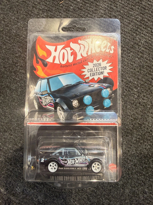 Hot Wheels 2026 Collector Edition Black ‘78 Ford Escort RS 1800 MK2 DG Promo