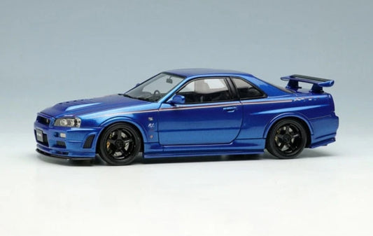 1/43 MakeUp Co. Nissan Skyline GT-R BNR34 Nismo R-Tune Bayside Blue Resin Model EM436B