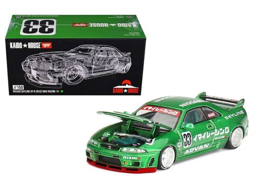Mini GT x Kaido House 1:64 Nissan GT-R (R33) Imai Racing V1 Green KHMG150