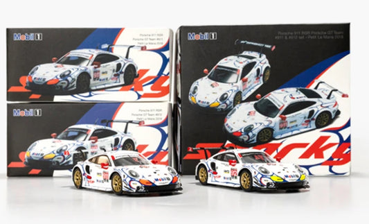 Sparky 1/64 Porsche 911 RSR GT Team #911 & #912 Set Petit Le Mans 2018 2 Cars
