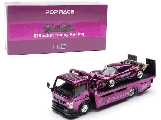 Pop Race 1:64  Pandem Lotus Elise Pandem Truck Box Set Purple Chrome HEC 2026