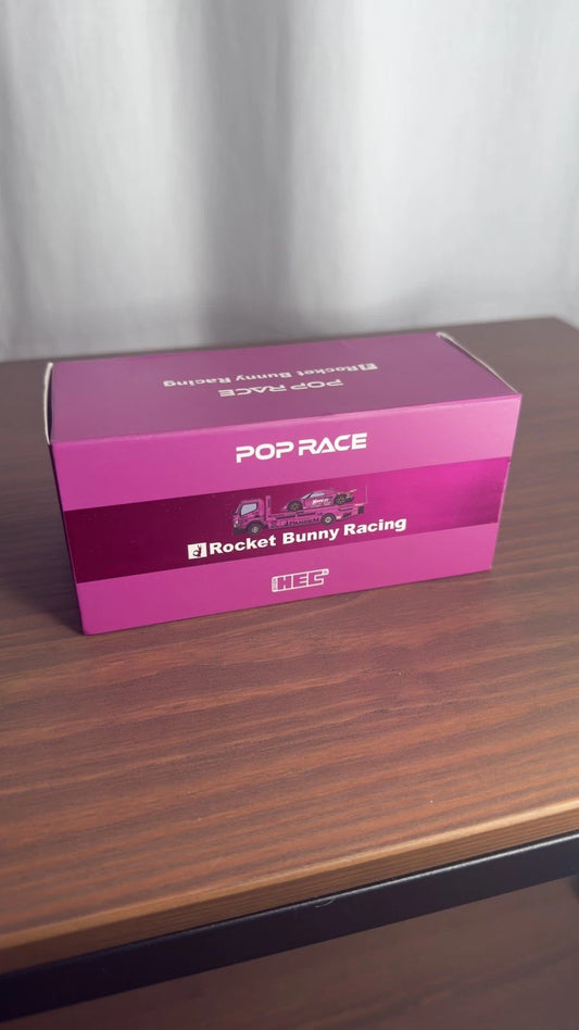 Pop Race 1:64  Pandem Lotus Elise Pandem Truck Box Set Purple Chrome HEC 2026