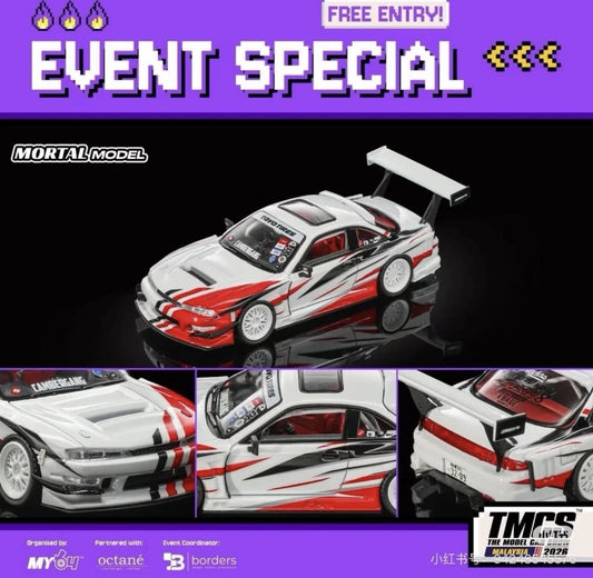 1:64 Mortal Silvia S14 TMCS 2026 Malaysia Detachable Body Kit Diecast Model Red