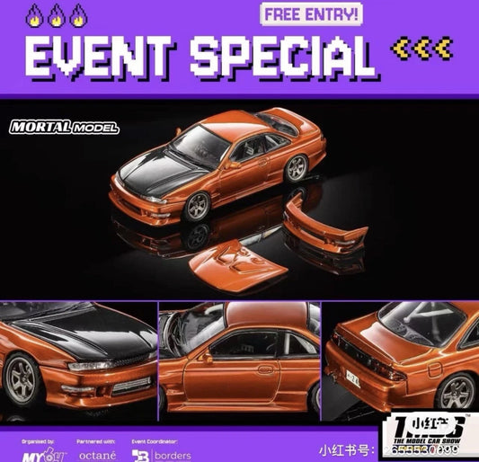 1:64 Mortal for  Silvia S14 TMCS 2026 Malaysia Detachable Body Kit Diecast Model