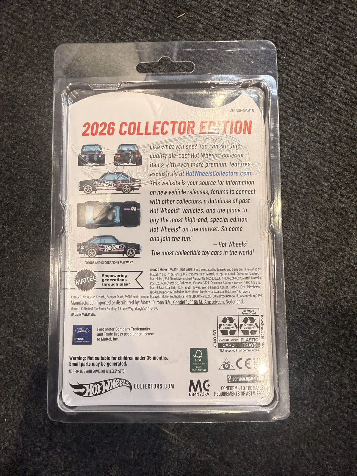 Hot Wheels 2026 Collector Edition Black ‘78 Ford Escort RS 1800 MK2 DG Promo