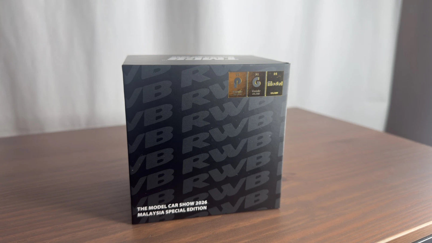 PGM 1/64 Porsche RWB 964 Matte Black TMCS 2026 Full Open Model Car