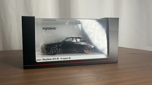 Kyosho 1/43 Nissan Skyline R34 GT-R V Spec II Black Pearl Diecast Model