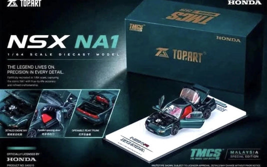 TOPART 1/64 HONDA NSX-R NA1 DARK EMERALD TEAL Open PANEL TMCS 2026 NEW