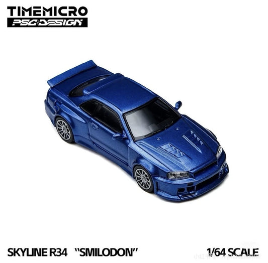 TimeMicro PSC DESIGN 1/64 R34 Smilodon Navy Blue TMCS 2026 Malaysia Diecast  Car