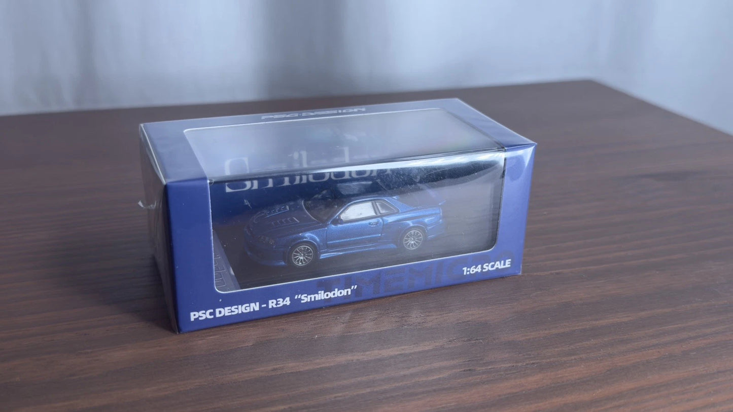 TimeMicro PSC DESIGN 1/64 R34 Smilodon Navy Blue TMCS 2026 Malaysia Diecast  Car