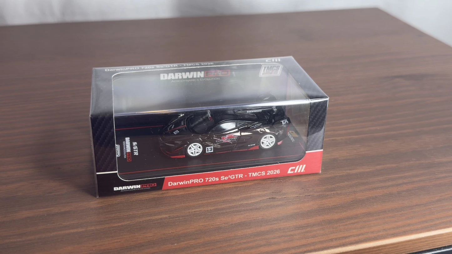 CM Model 1:64 McLaren 720Se2 GTR DarwinPRO Black 2026 TMCS Diecast